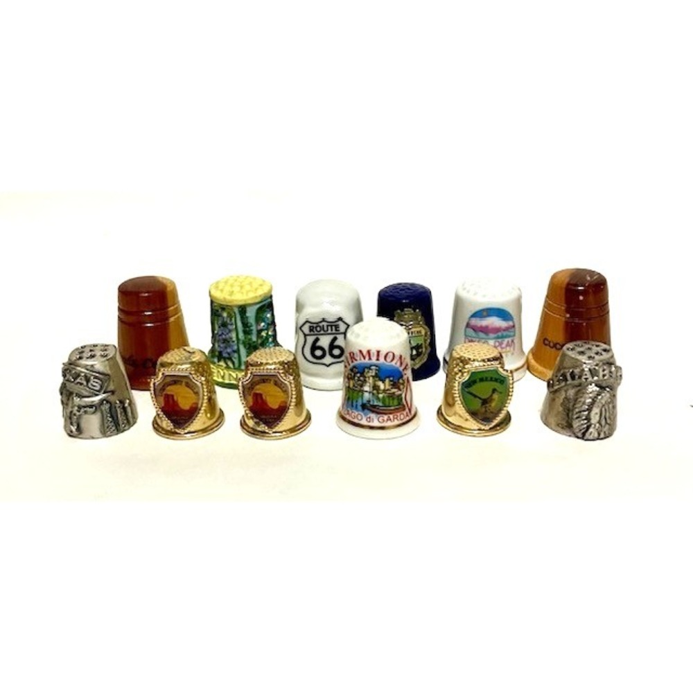 Vintage Souvenir Thimbles From‎ Assorted Locations. Lot Of 12